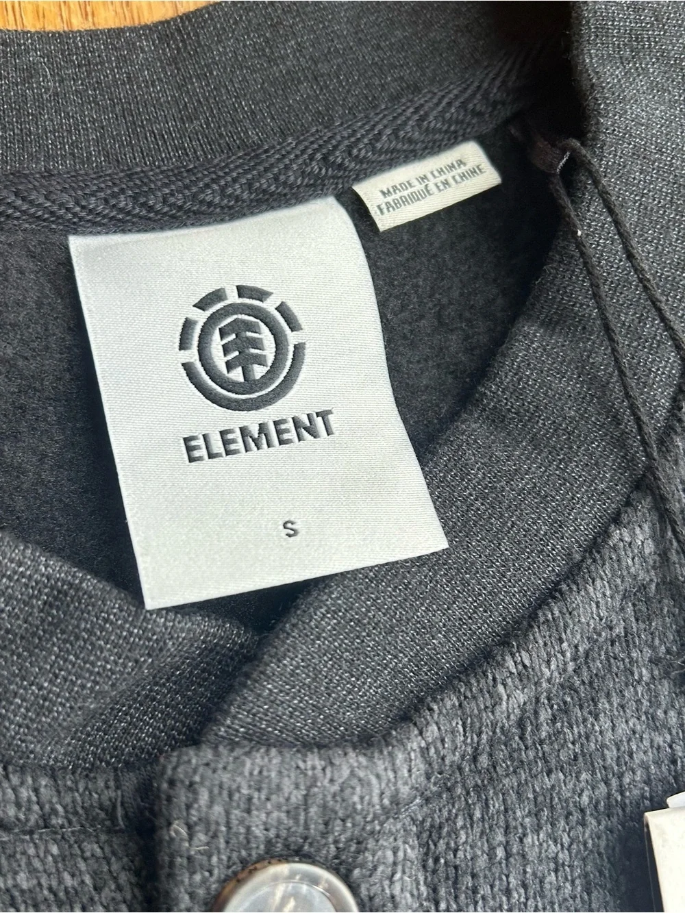 Element Men’s Dark Charcoal Pullover Crewneck Henley Sweater Sz S